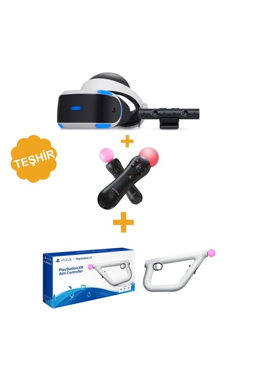 Playstation 4 VR Set + 2 Adet Move + PS4 Aim Controller