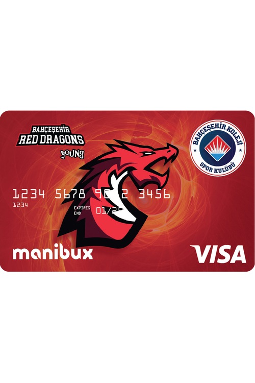 manibux Red Dragons Bahçeşehir Basketbol Resmi Harçlık Kartı