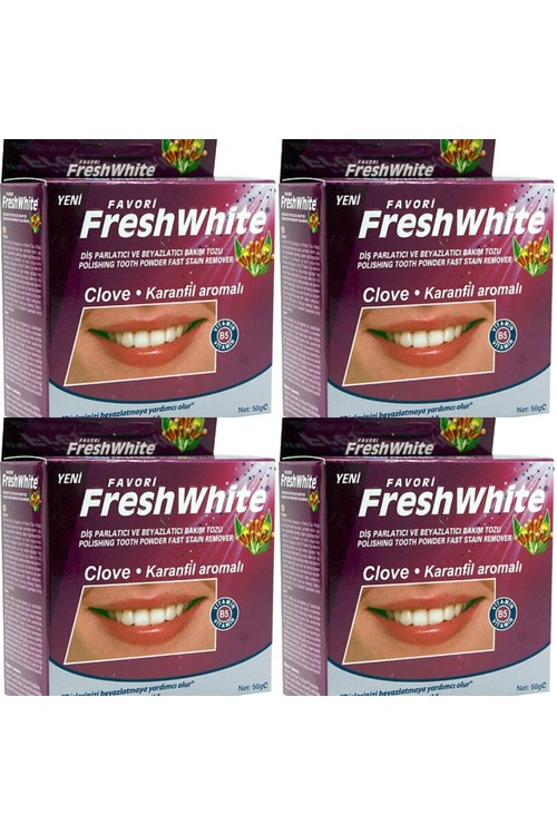 Fresh White Diş Beyazlatıcı Parlatıcı Bakım Tozu 4 Adet