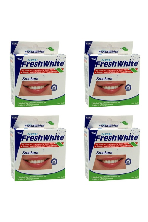 Fresh White Diş Beyazlatıcı Parlatıcı Toz Sigara İçenler İçin 4lü