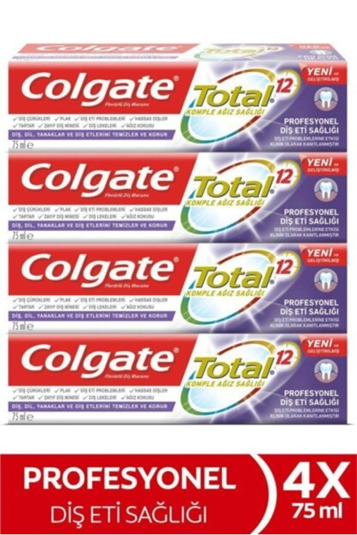 Colgate Total Profesyonel Diş Eti Sağlığı Diş Macunu 4 x 75 ML