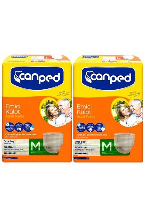 Canped Emici Külot Hasta Bezi Orta Boy Medium 60 Adet Eko Paket