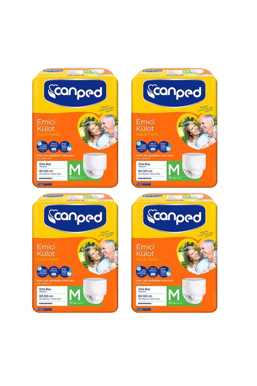 Canped Emici Külot Hasta Bezi Orta Boy (M) 30'lu 4 Paket 120 Adet