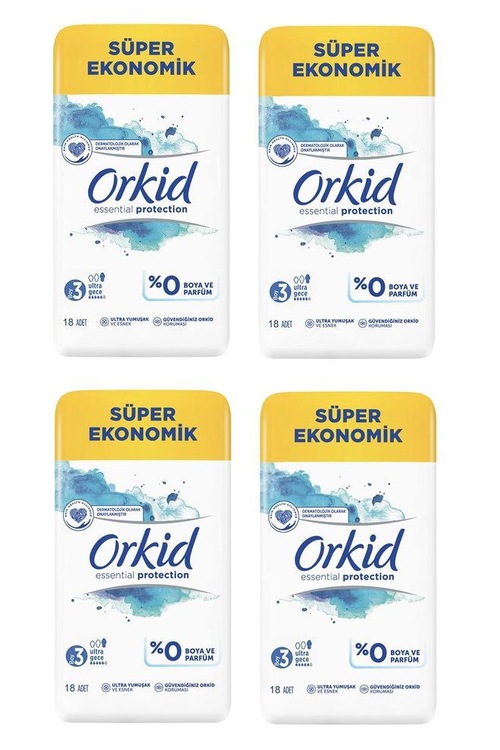 Orkid Essential Protection Ultra Gece 18'li 4 Adet
