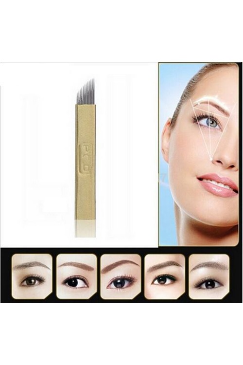 Microblading İğnesi 12 Pin 1 Paket 12 Adet Sarı
