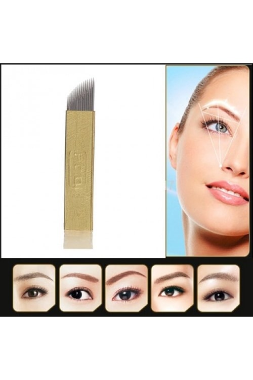 Microblading İğnesi 14 Pin Sarı 50 Adet