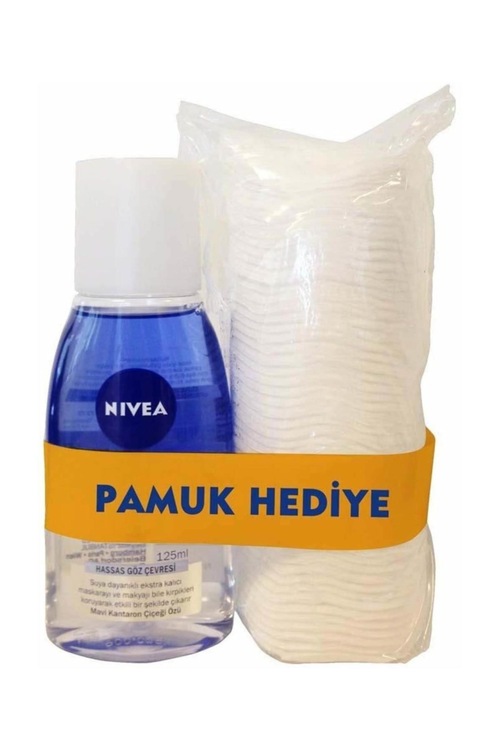 Nivea Bakım Yapan Göz Makyaj Temizleyici Hassas 125 Ml +Pamuk Set