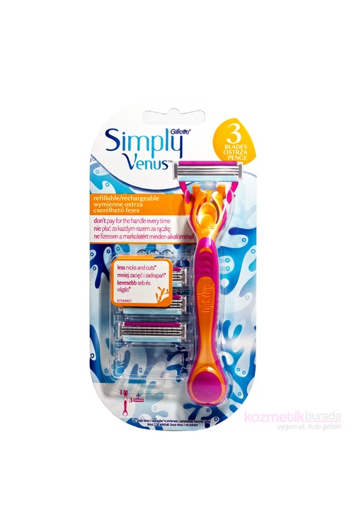 Gillette Simply Venüs Refillable 1 Makine ve 3 Yedek