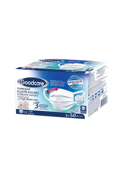 Goodcare Elastik Kulaklı Cerrahi Maske Telli Meltblown 50 Adet