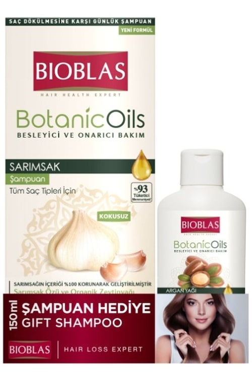 Bioblas Sarımsaklı Şampuan 360ml +150 ml Argan Şampuan