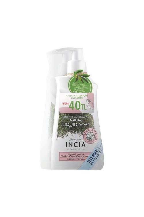 Incia Hassas Cilt Sıvı Sabun 250 ml+Zeytinyağlı Sıvı Sabun 250 m