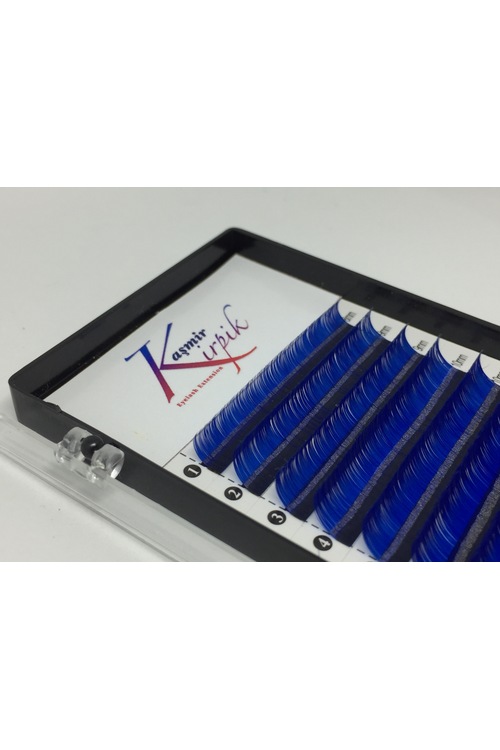 KAŞMİR KİRPİK Mavi Renk C,D kıvrım 0.07mm, mix boy kutu