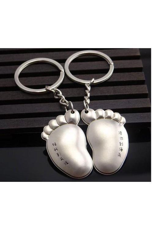 Minik Ayaklar ikili Anahtarlık Love Forever You And Me Yazılı