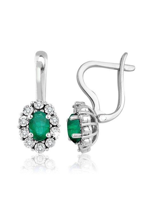 1.04 ct. Pırlanta Zümrüt Küpe PIRLANTAM