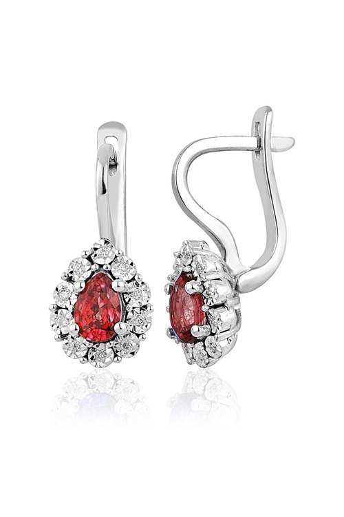 1.52 ct. Pırlanta Yakut Küpe PIRLANTAM
