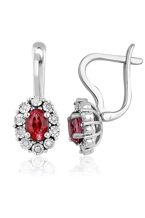 1.52 ct. Pırlanta Yakut Küpe PIRLANTAM