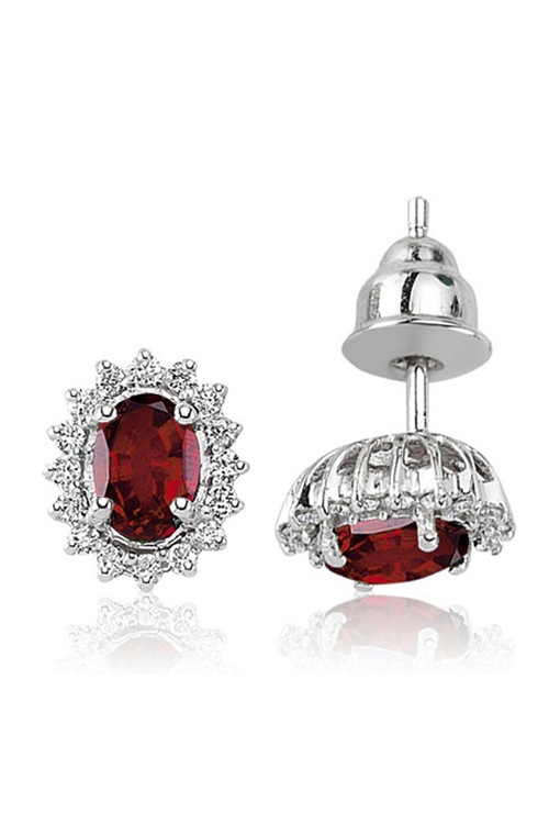 1.57 ct. Pırlanta Yakut Küpe PIRLANTAM