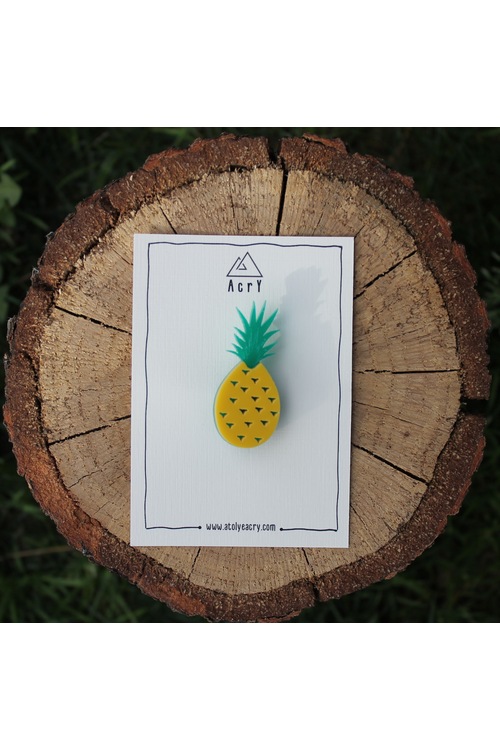 Acry Çift Renkli Ananas Broş