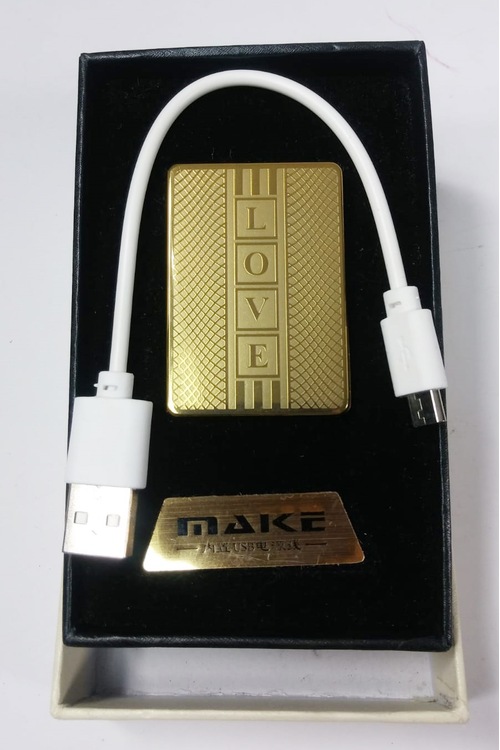Love Desenli Make Smoking Set Zippo Gazsız USB Kablolu Çakmak