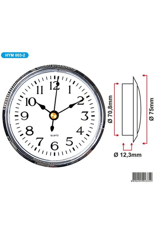7,5 CM GÜMÜŞ GEÇME SAAT PİLASTİK KASA İLK ELDEN İTHALATCI