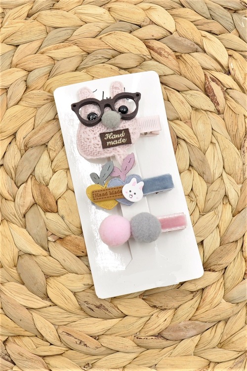 Pembe Kız Bebek/Çocuk Üçlü Klipsli Toka Seti
