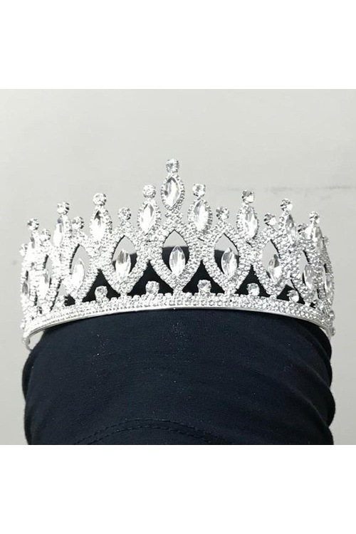 Sultan Model Gümüş Gelin Tacı Abiye Nişan Kına Düğün Aksesuarı
