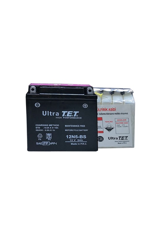 12v 5a Ultra T.e.t Sulu Dik Motosiklet Aküsü ( Su)