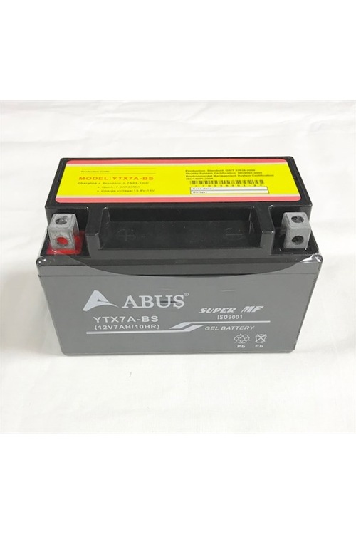 SÜPER 2020 ABUŞ YTX7A-BS 12V 7Ah BAKIMSIZ MOTOSİKLET AKÜSÜ-YATAY
