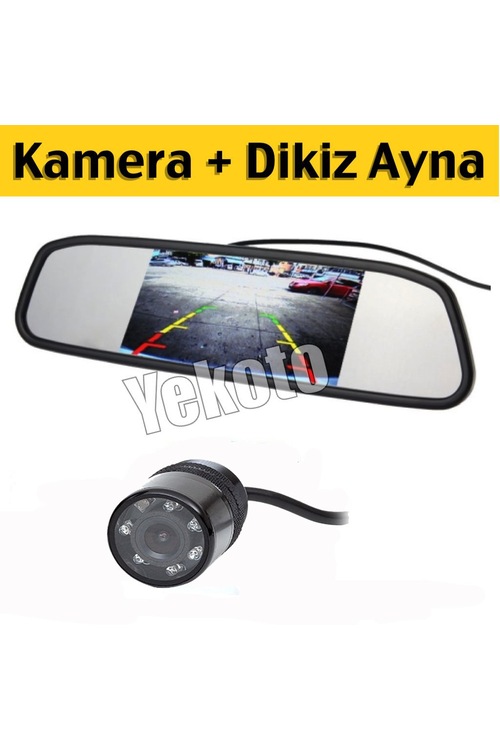 Dikiz Aynasından Geri Görüş Kamerası + Dikiz Aynası LCD Görüntülü