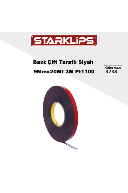 Çift Taraflı Bant Siyah 9Mmx20Mt 3M Pt1100