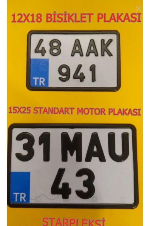 MOTOSİKLET PLAKA 15x25 ve 12x18 MÜHÜRLÜ app