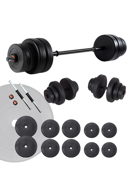 Ecgspor 55 KG Halter Seti ve Dambıl Seti Ağırlık Fitness Seti