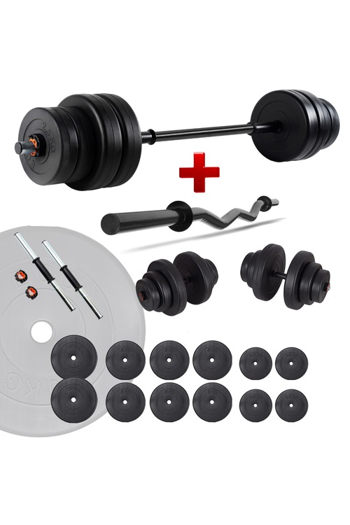 ECGSPOR 68 Kg Z Bar Dambıl Seti & Halter Seti Ağırlık Fitness Set