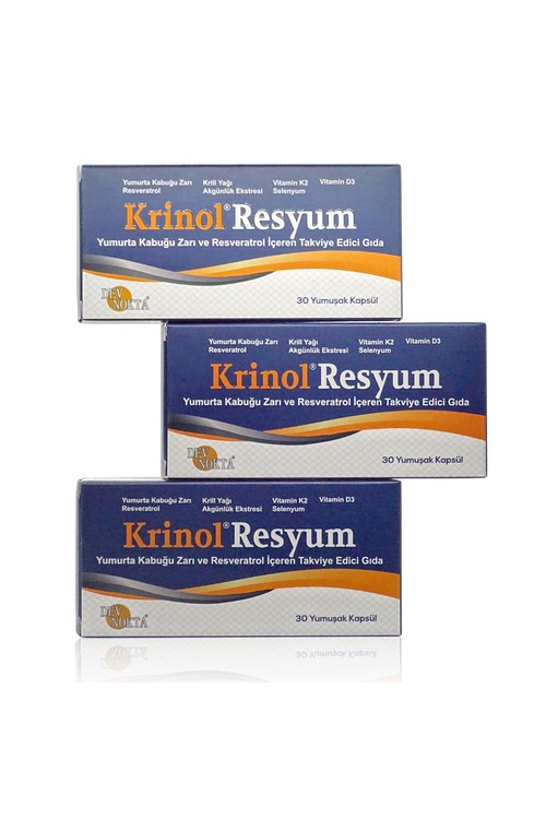 3 Kutu Krinol Resyum Yumurta Kabuğu Zarı ve Resveratrol - 30 Kap.