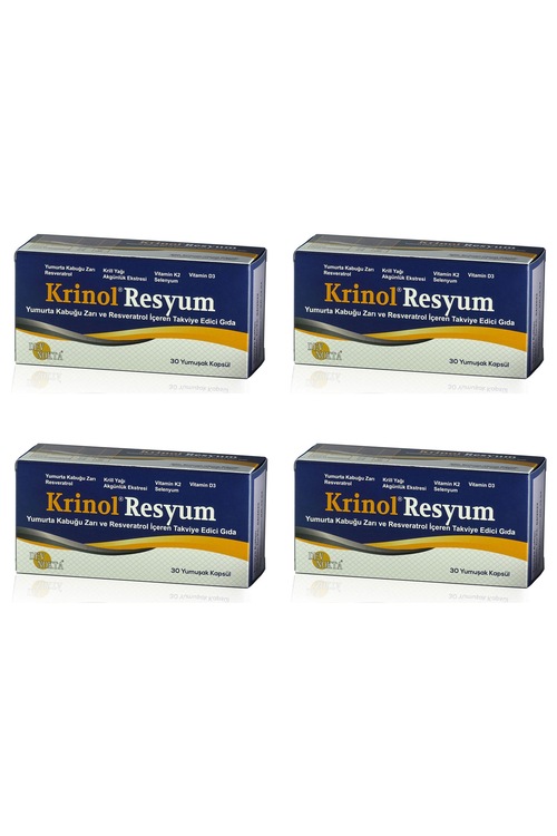 4 Kutu Krinol Resyum Yumurta Kabuğu Zarı ve Resveratrol - 30 Kap.