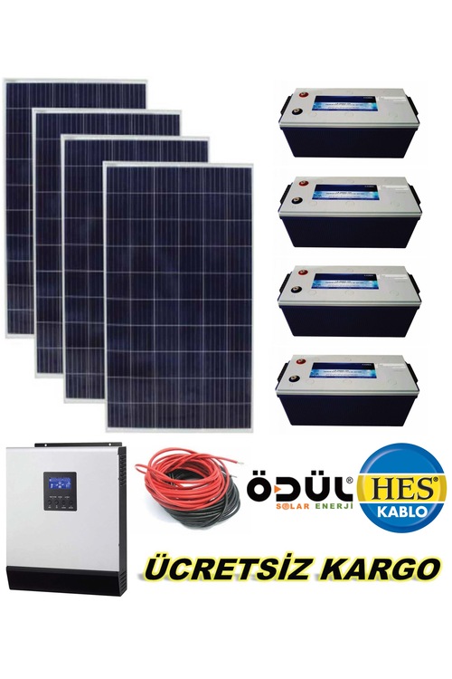 GÜNEŞ ENERJİSİ GÜNEŞ PANELİ SOLAR EV PAKETİ 4800 WATT AKÜ GÜCÜ