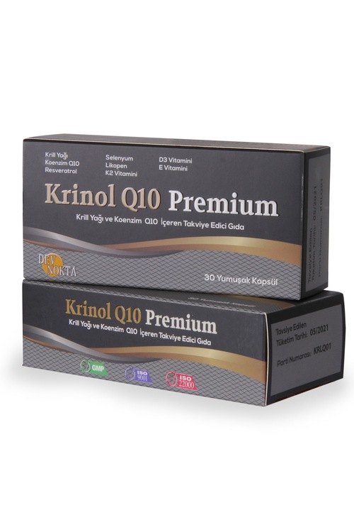 Krinol Q10 Premium - Krill Yağı ve Koenzim Q10 - 30 Kapsül-2 Kutu
