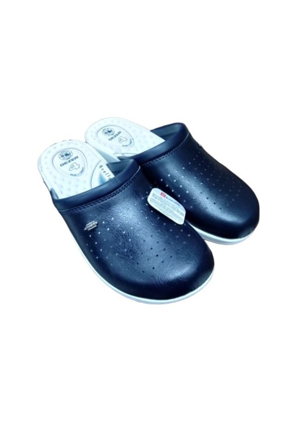 Resim Unisex Lacivert Sabo Ortopedik Doktor Hemşire Iş Terliği Lacivert - Beyaz 