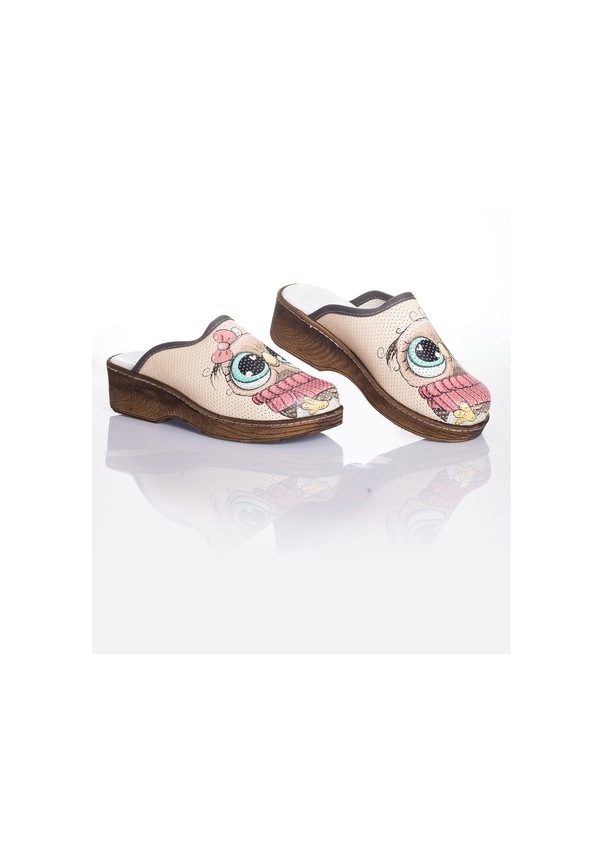 Resim Baykuş Temalı Ortopedik Sabo Terlik Hastane Hemşire Doktor Terliği Çok Renkli 