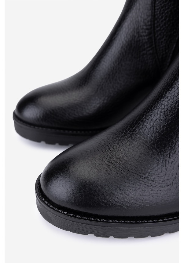 Resim Valmenti Kadın Hakiki Deri Siyah Floter Topuklu Çizme 33 4390 Bn Czm Sk25-26 Sıyah Fltr Siyah 