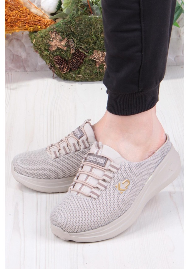 Resim Fort King Lina Anatomik Rahat Esnek Memory Foam Taban Sabo Terlik Kadın Terlik Bej 