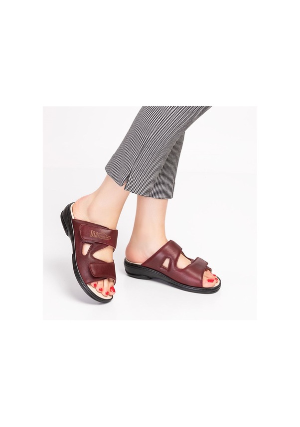 Resim Ortopedik Diyabetik Kadın Terlik Bordo Dia 019-78 