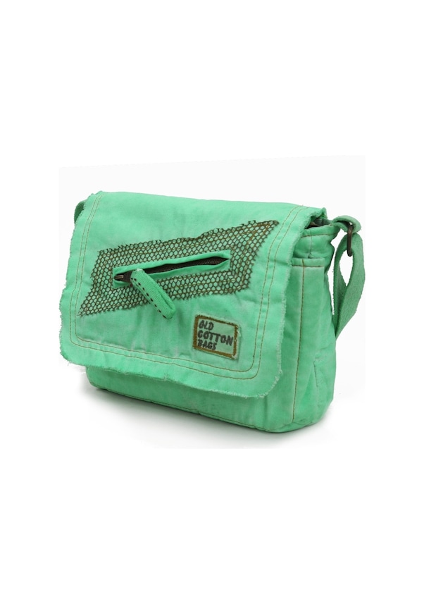 Resim Old Cotton Cargo 7136 Küçük Omuz Günlük Okul Bag Tablet Çantası Açık Yeşil 
