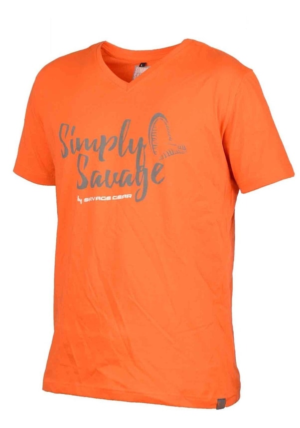 Savage gear Simply Savage V-neck Tee Grey T-Shirt XL