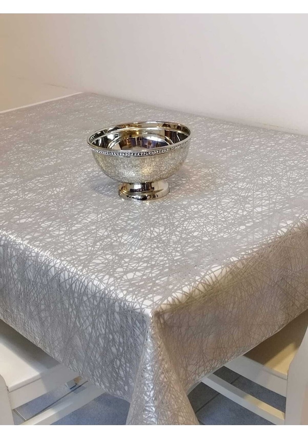 Resim Gri Ithal Pvc Muşamba - Desenli Silinebilir Masa Örtüsü 18ihtl40 140 X 160 