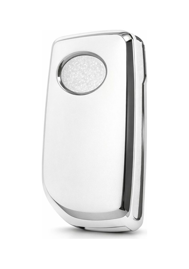 Resim Toyota Corolla Camry Avensis Auris Yaris Aygo Anahtar Koruma Kılıfı 3 Buton Beyaz Gümüş 