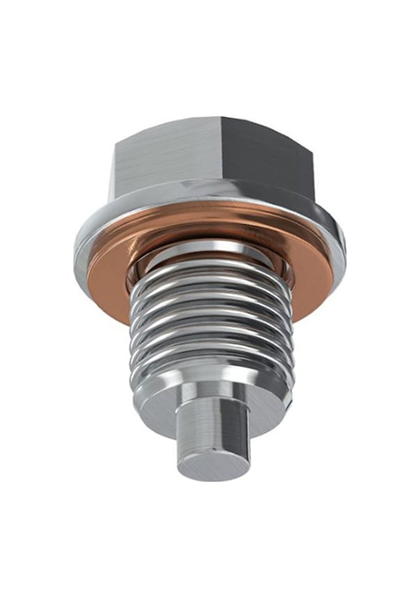 Resim Lemestar M14x1.5 Çelik Manyetik Yağ Sökme Vidalı 1 Vidalı + 5 Bakır Washer - Motor Koruması, Evrensel Uyum, Dayanıklı 304 Çelik 