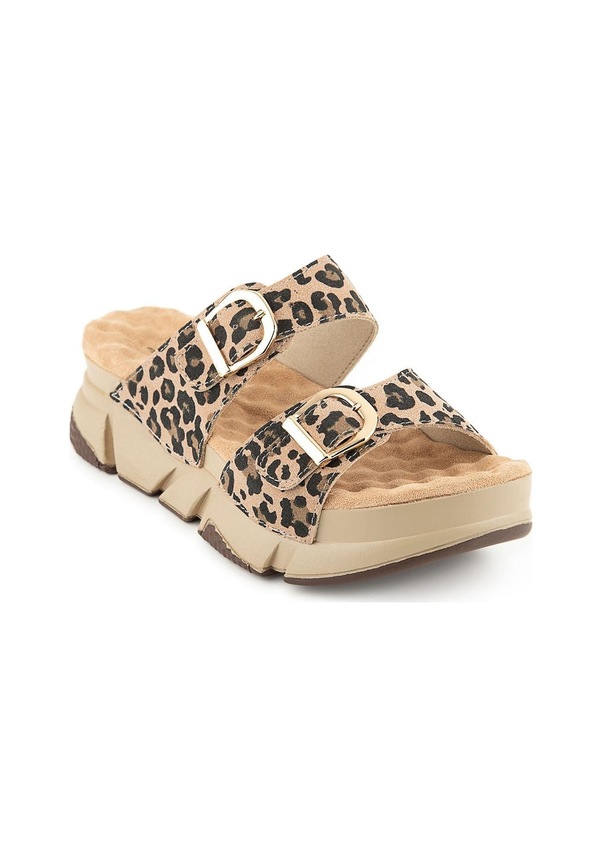 Resim Muya Kiirus Anatomik Taban Topuk Dikeni Kadın Terlik Leopar 