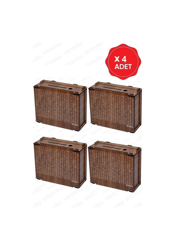 Resim 4 Adet 10.000 Tl Kumbara Para Biriktirme Hedef Kutusu 