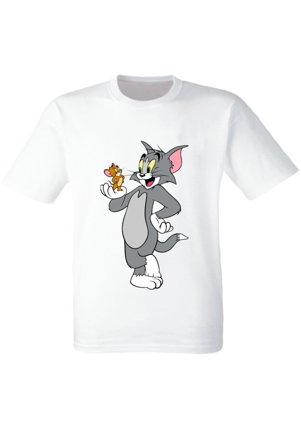 Tom ve Jerry Kedi Baskılı Çocuk Tişört